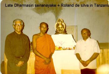 Late foreign minister Dharmasiri senanake and mr Rolend de silva's visiting to Tanzania temple.jpg